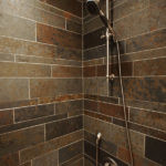 Savanna Natural Slate Strips Installed in a shower