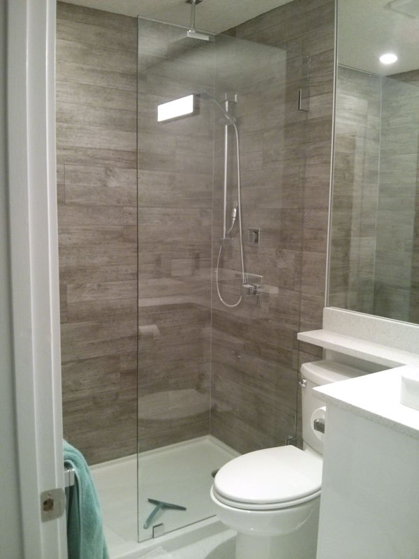 Platinum Wood Grey installed in a shower
